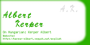 albert kerper business card